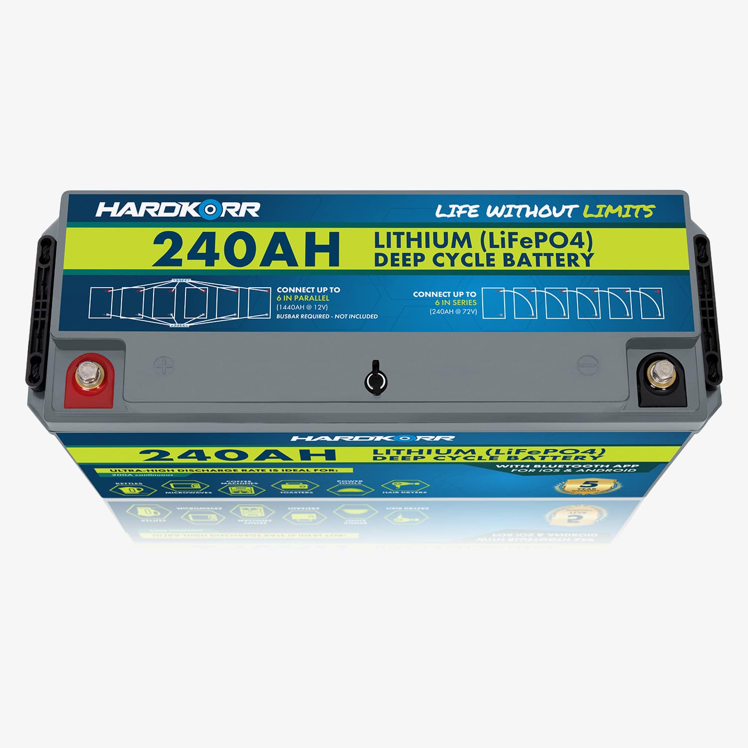 Hardkorr 12V 240AH LiFePO4 Battery W/ Bluetooth - Forbes Batteries and ...