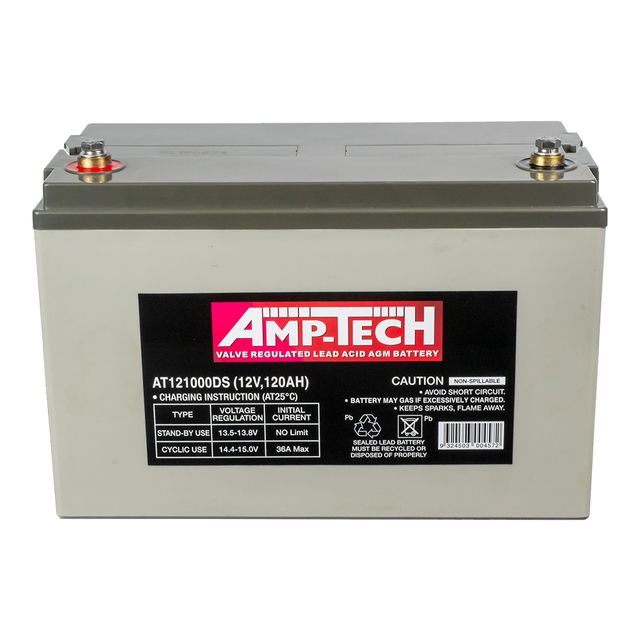 AMPTECH 120AH DEEP CYCLE AGM BATTERYForbes Batteries Toowoomba