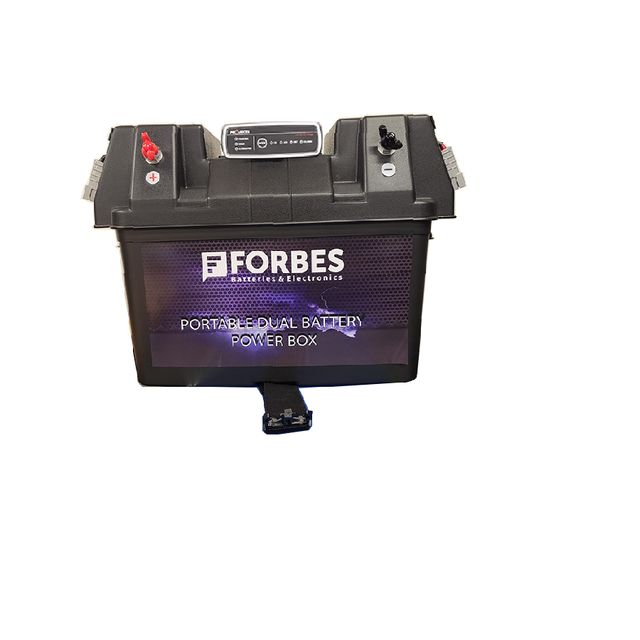 Powertech Portable Dual Battery Box with Projecta 25A DCDC Charger
