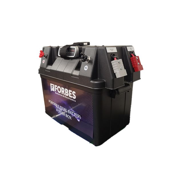 Powertech Portable Dual Battery Box with Projecta 25A DCDC Charger