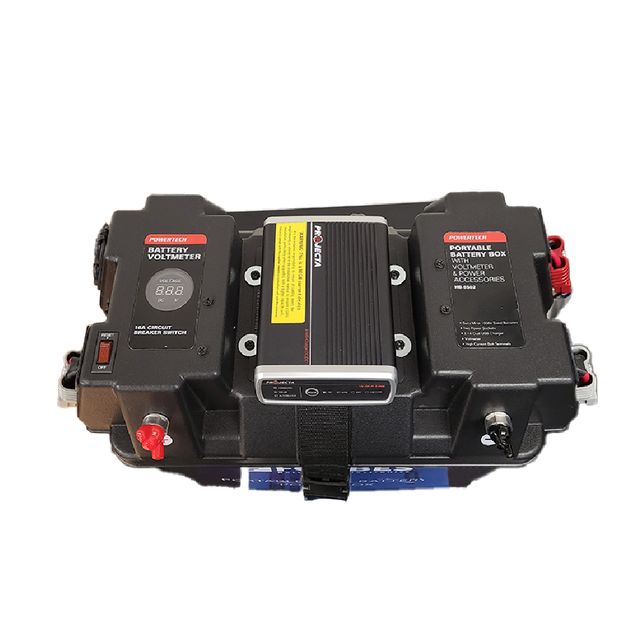 Powertech Portable Dual Battery Box with Projecta 25A DCDC Charger